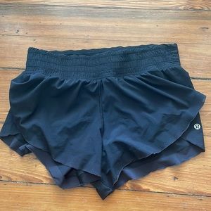 lululemon black shorts with frilly detail size 6